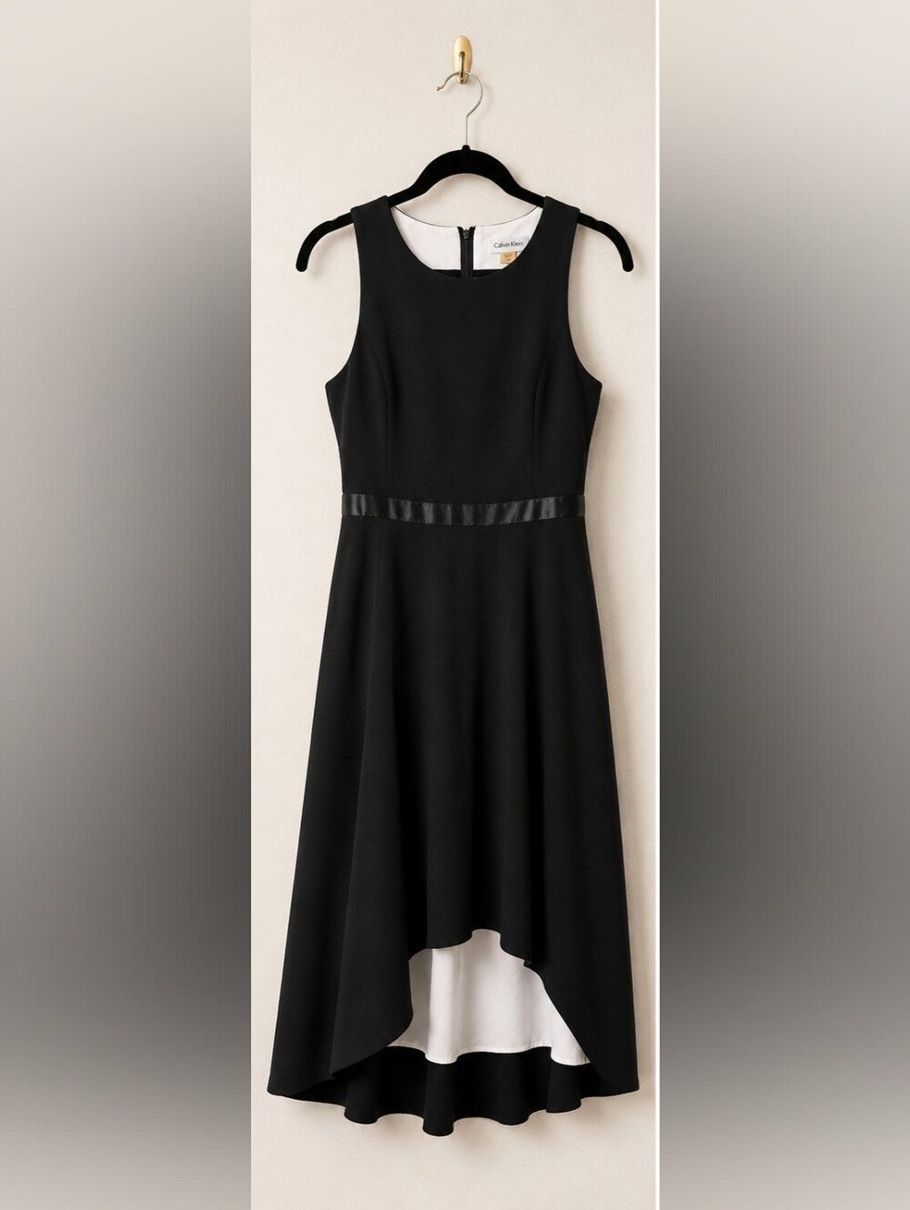 Vintage Y2K Calvin Klein Black High-Low Dress – Size 8